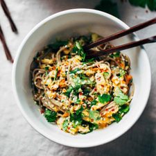 Chopped Chicken Sesame Noodle Bowls