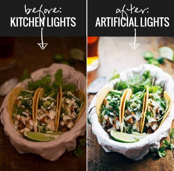Before and after photos of food.