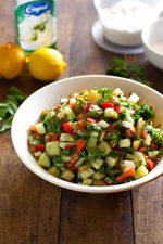 Middle Eastern Salad with Lemony Mint Dressing