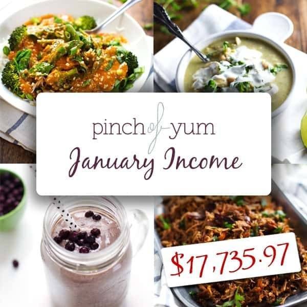 January Traffic and Income Report - $17,735.97 - Pinch of Yum