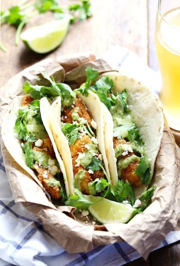 Crispy Fish Tacos with Jalapeño Sauce - crisp recipe