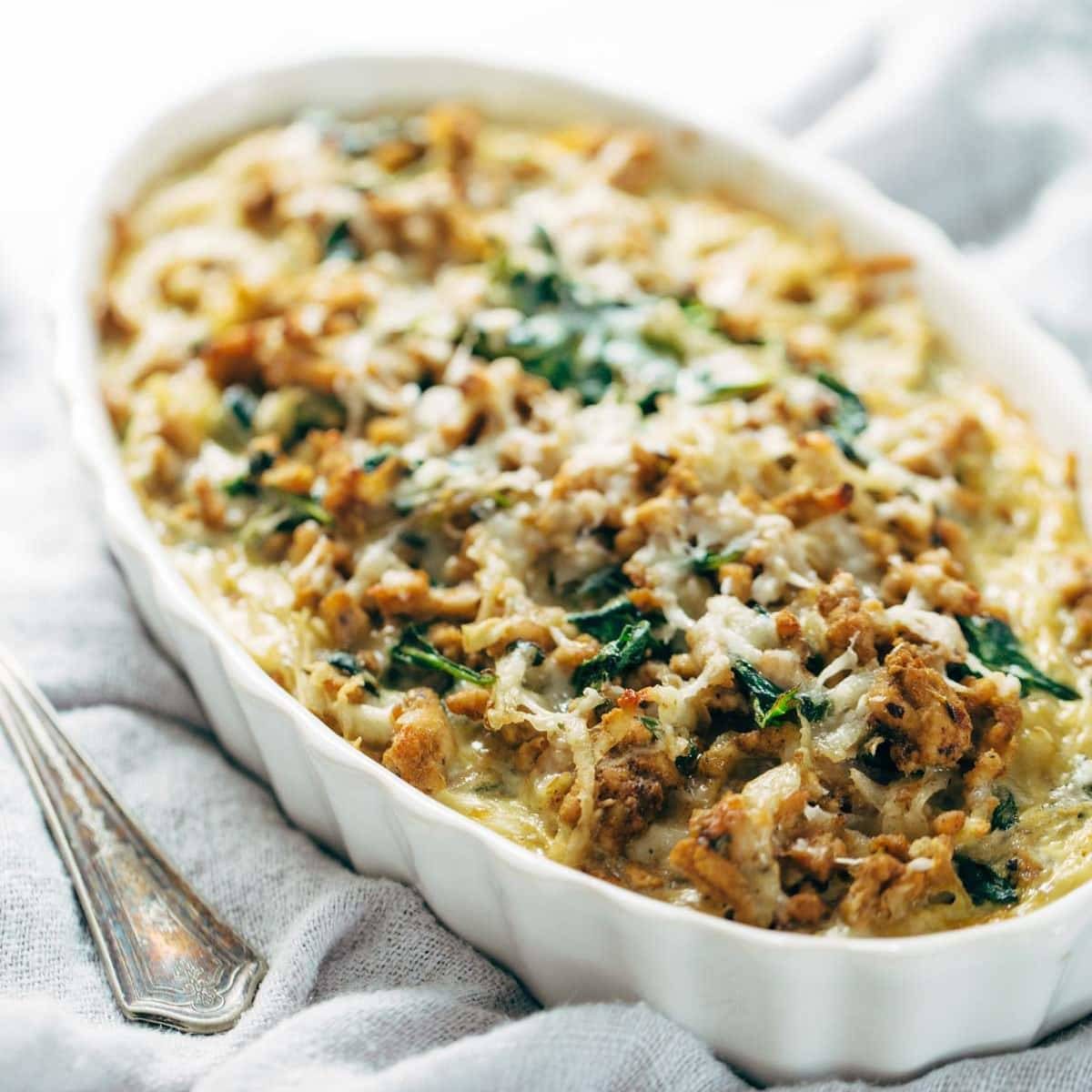 Creamy Spinach and Potato Breakfast Casserole