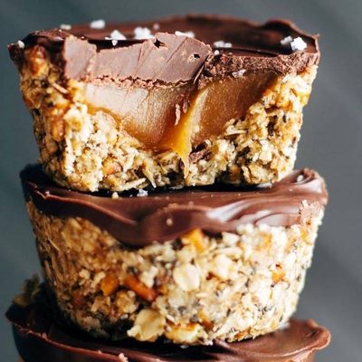 Caramel Cups in a stack.