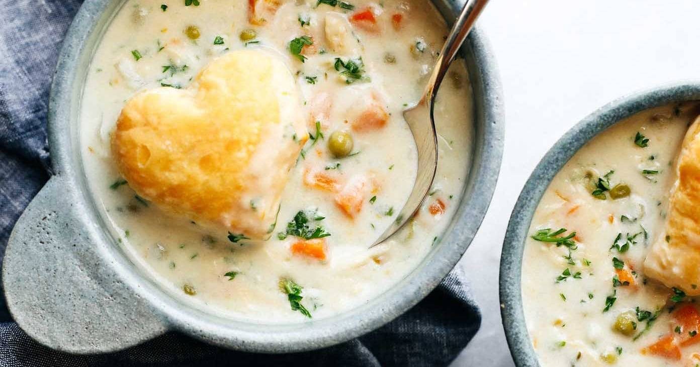 Slow Cooker Chicken Pot Pie Soup Recipe - Pinch of Yum