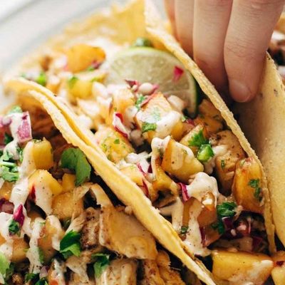 Chili Lime Fish Tacos on a plate.