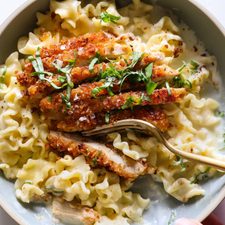 Crispy Parmesan Chicken with Creamy Lemon Pasta-image