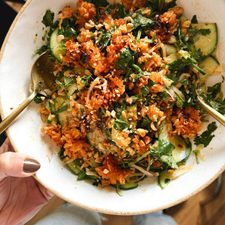 Crispy Rice Salad with Cucumbers and Herbs