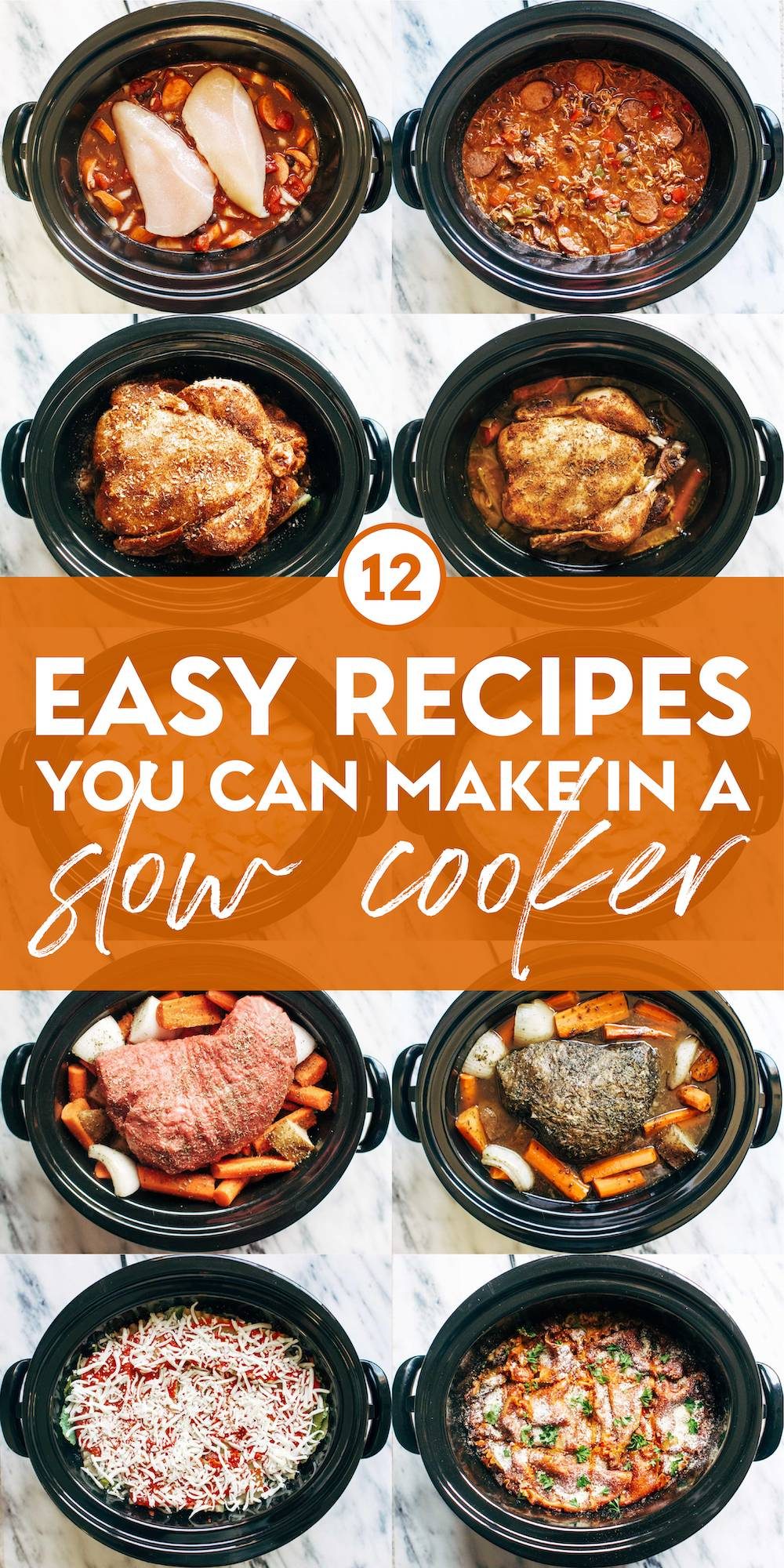 12 SUPER easy recipes you can make in a slow cooker, from veggie lasagna to an entire roasted chicken to pot roast! SO YUM! | pinchofyum.com 12 easy recipes you can make in a slow cooker?tp image id=88883