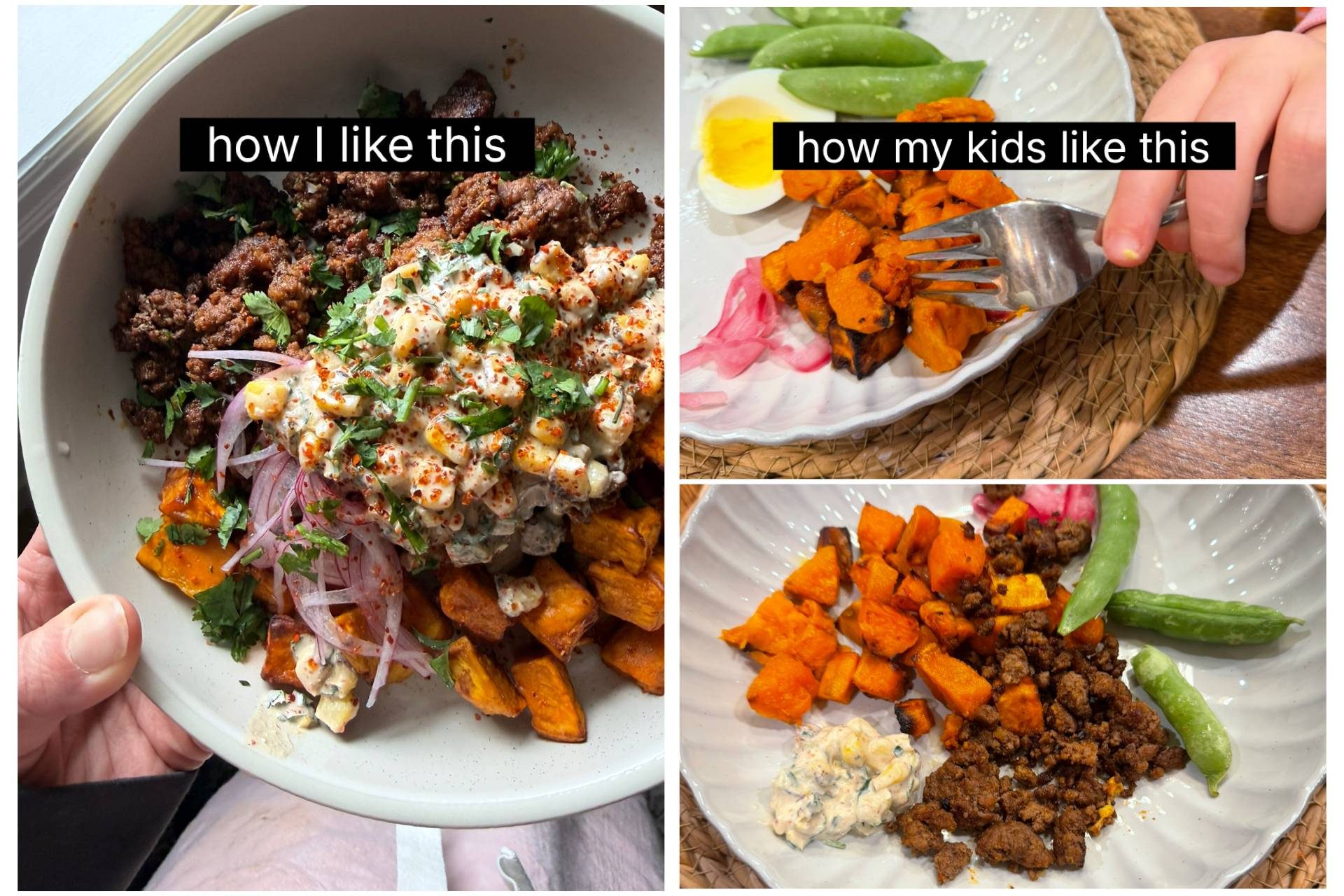 Pictures showing how to make a plate for children.