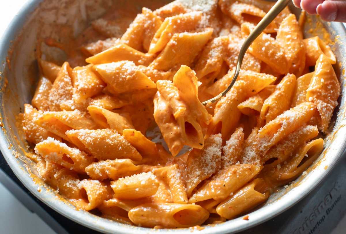 Red Shell Pasta Roasted Red Pepper Pasta Recipe - Pinch of Yum