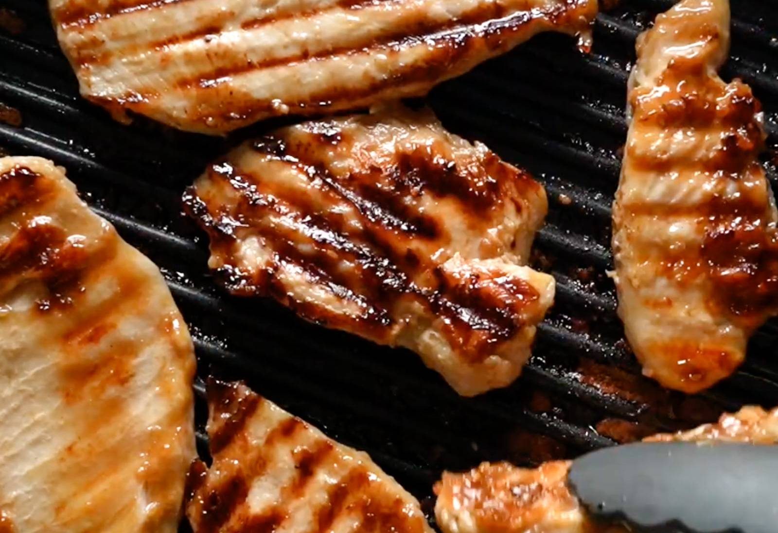 Grilling chicken.