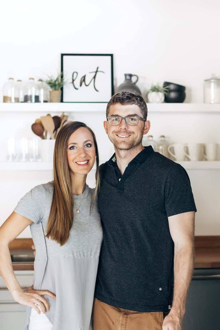 Bjork and Lindsay Ostrom standing in the kitchen