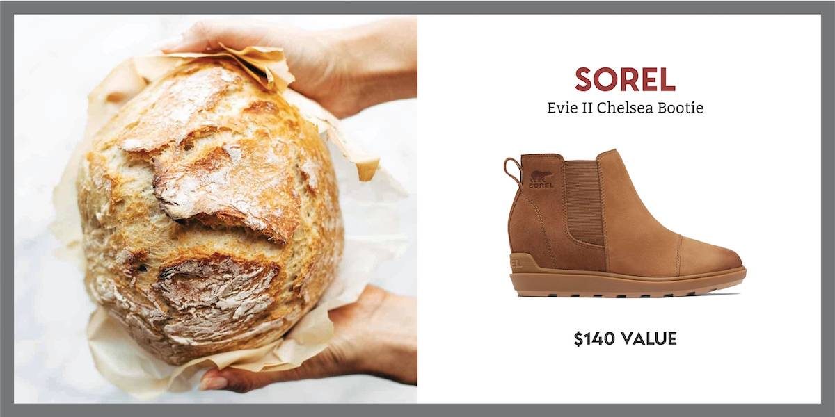 Sorel prize with No Knead Bread.