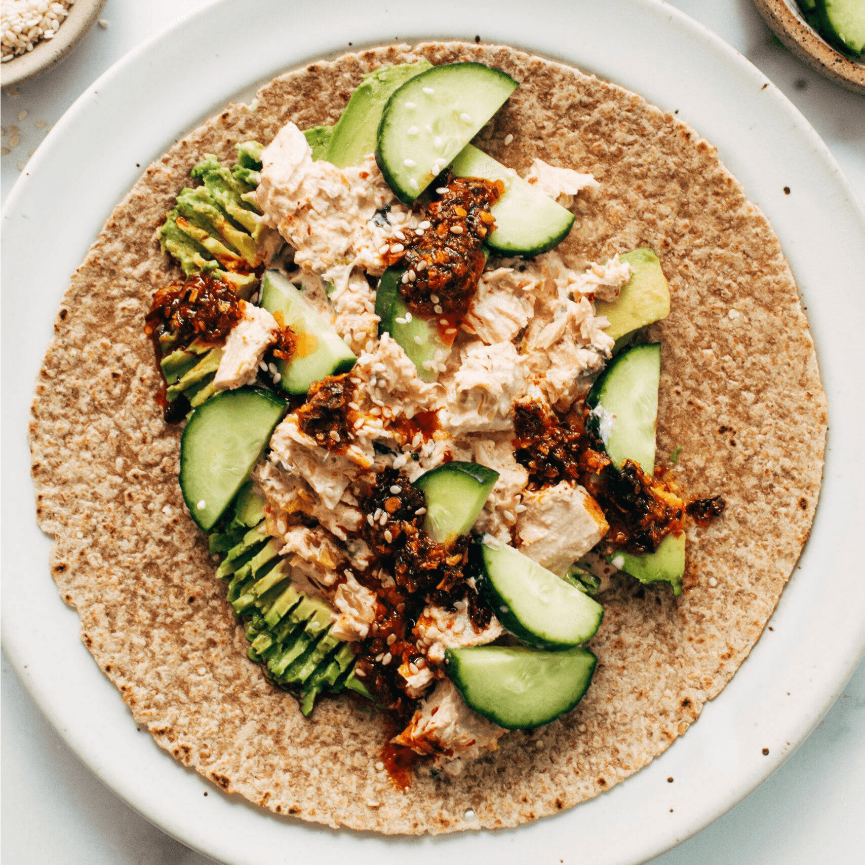 Kimchi Tuna Salad Wraps