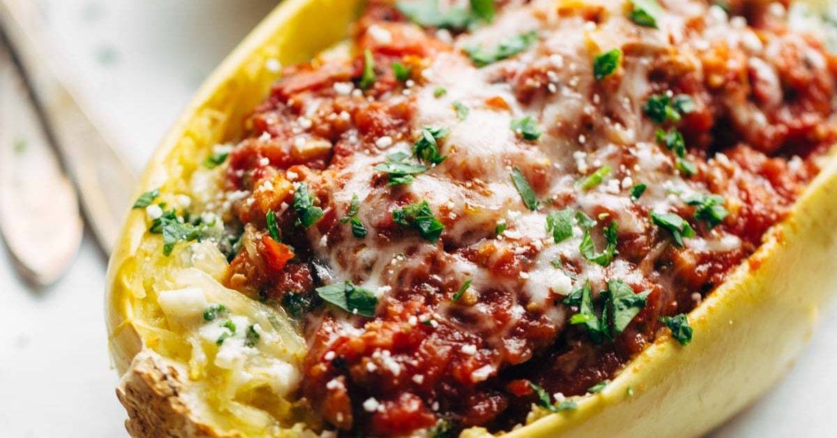 Spaghetti Squash Lasagna Boats - lasagna recipe