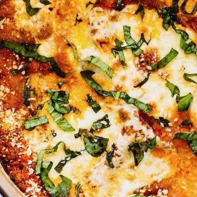 Super Easy One Pot Lasagna in a dutch oven.