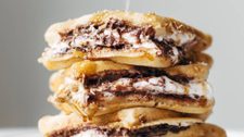 Smores Waffles with Nutella and Toasted Coconut