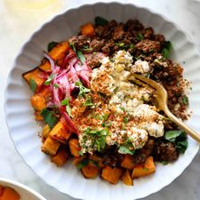 Street Corn Beef and Sweet Potato Bowls