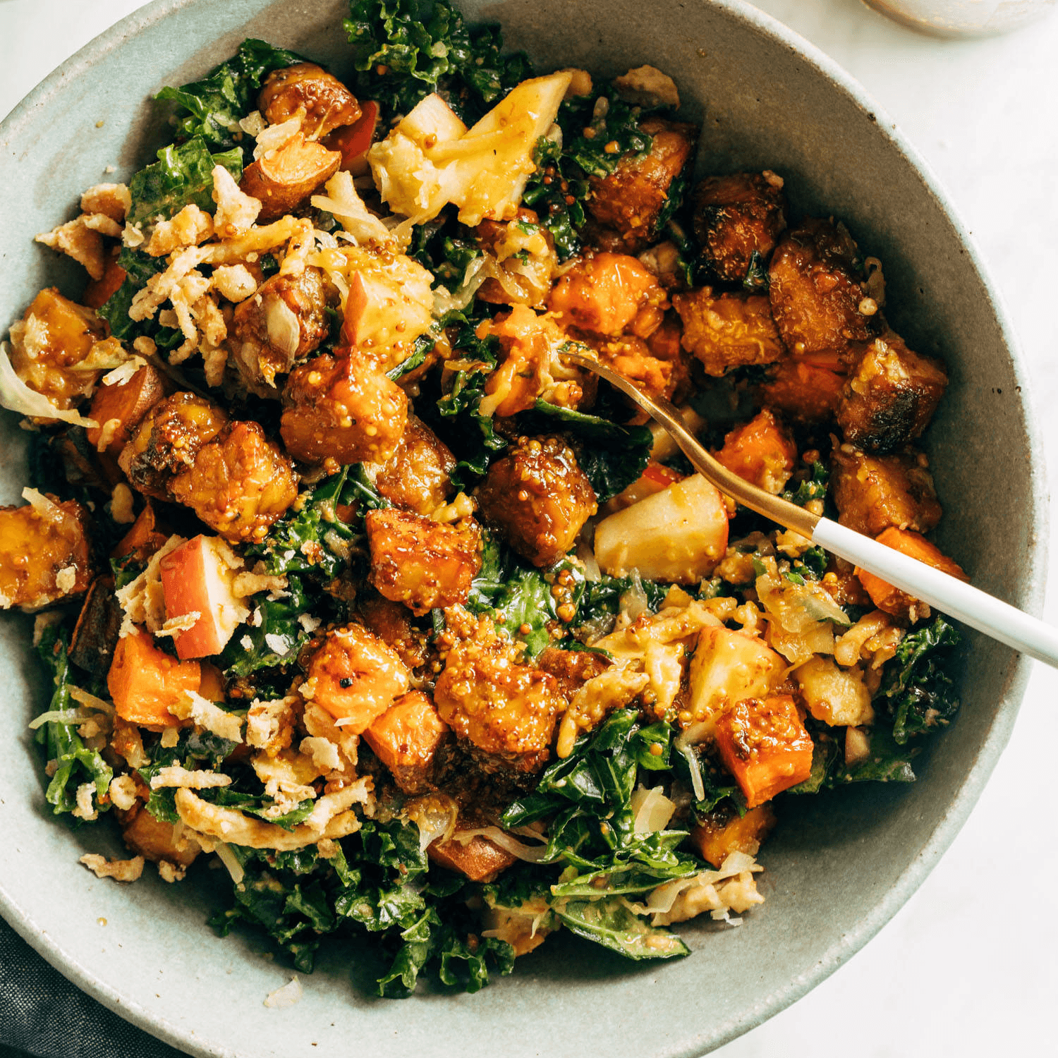 Fall Favorite Maple-Mustard Tempeh Bowls