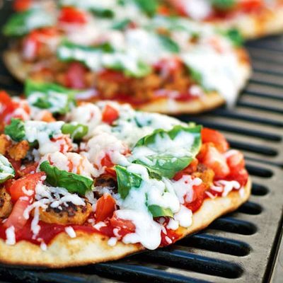 A picture of Grilled Chicken Sausage, Spinach, and Mozzarella Pizza