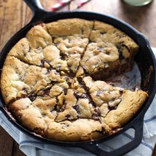 Deep Dish Chocolate Chip Cookie with Caramel and Sea Salt