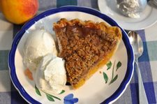 Fresh Peach Pie with Heath Bar Crumb Topping