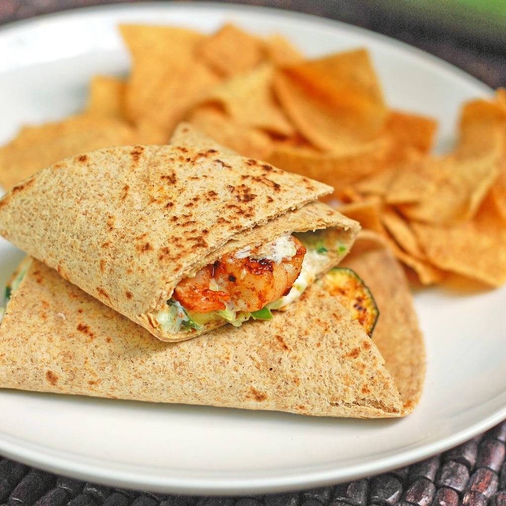 Garlic Shrimp and Zucchini Wrap