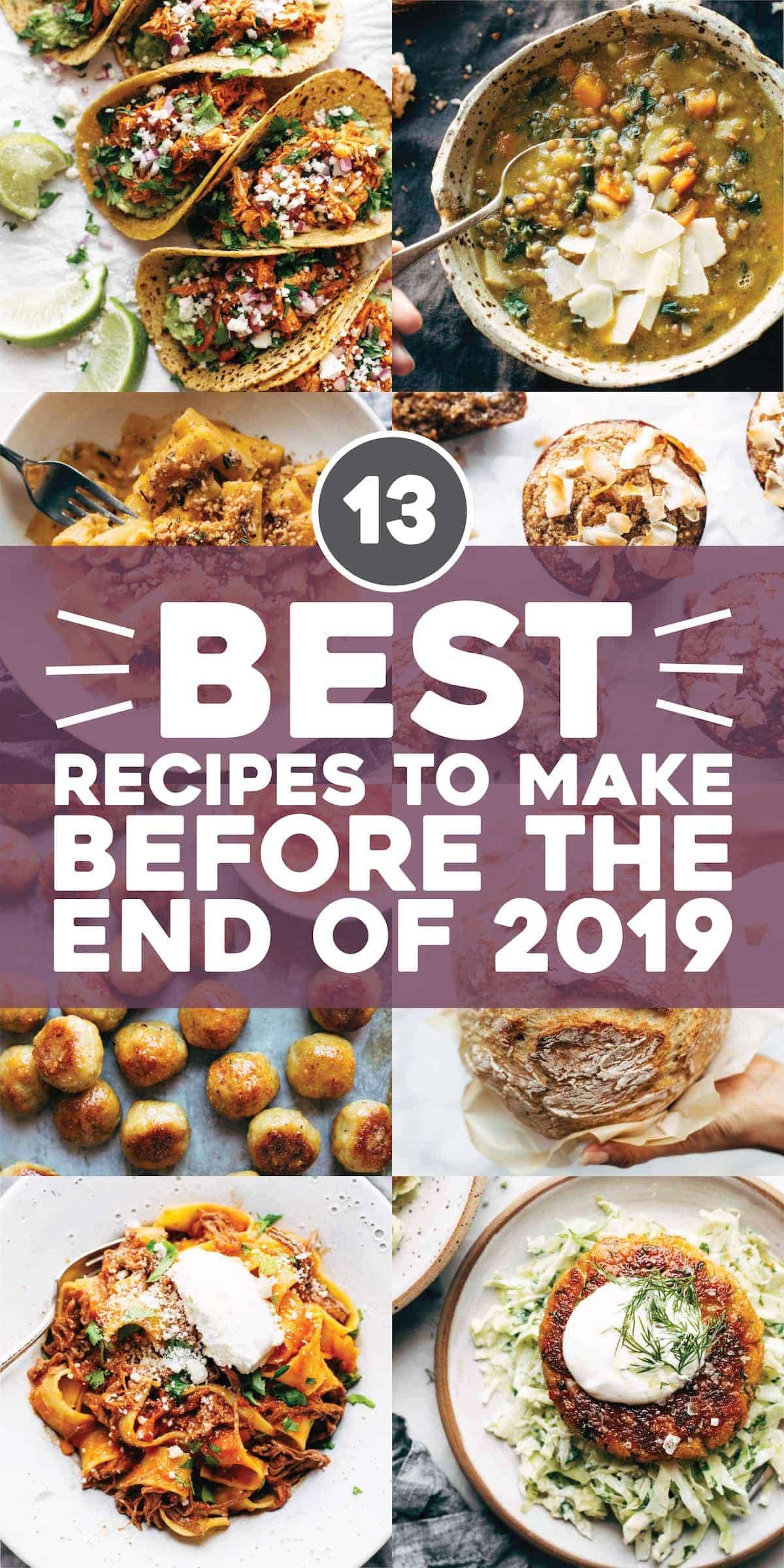 A page filled with pics of various dishes and titled as "Best Recipes to Make Before the End of 2019".