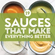 Collage of sauce recipes.