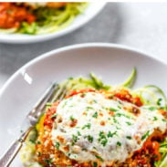 Chicken parmesan on a plate pin