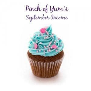 Food Blog Income - September with cupcake.