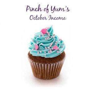 Food Blog Income - October with a cupcake.