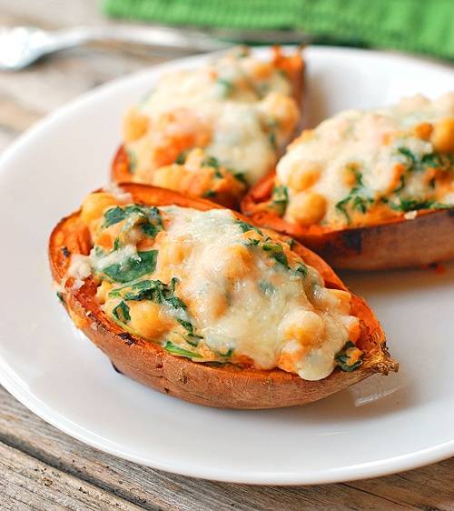 Healthy Sweet Potato Skins on a plate.