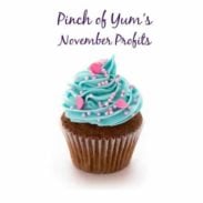 A picture of a cupcake with profits listed.