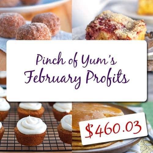 Making Money from a Food Blog - February Income Report