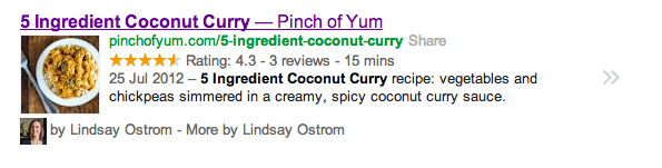 Google Recipe Rich Snippet