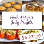 Making Money from a Food Blog - July