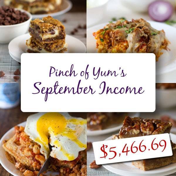 Pinch of Yum's September Income collage.