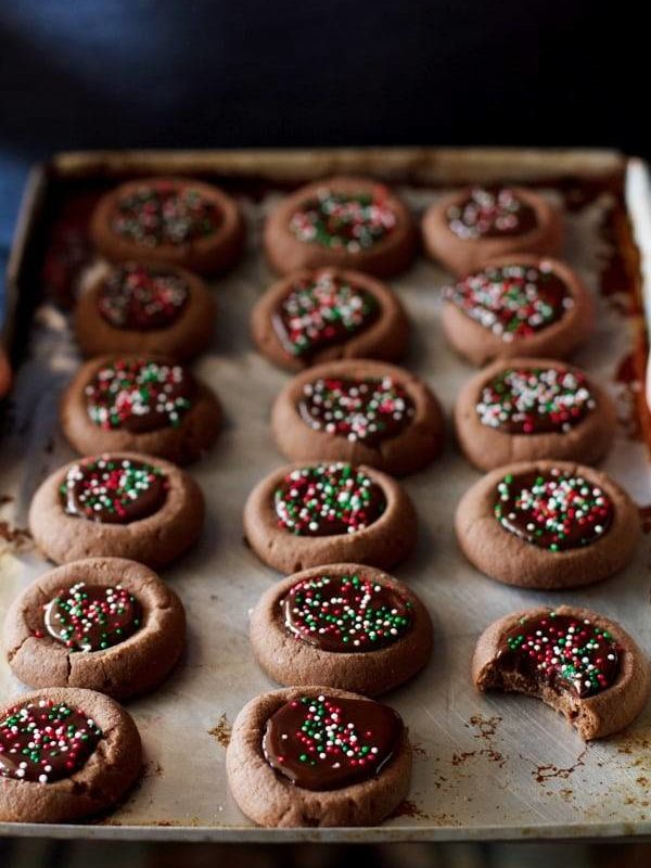 chocolate thumbprint cookies