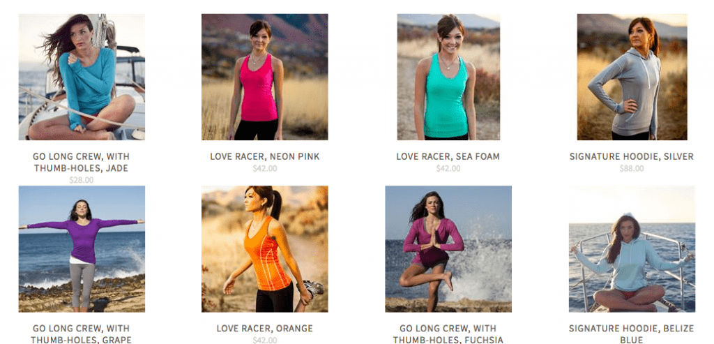 Collage of images of women in active wear.