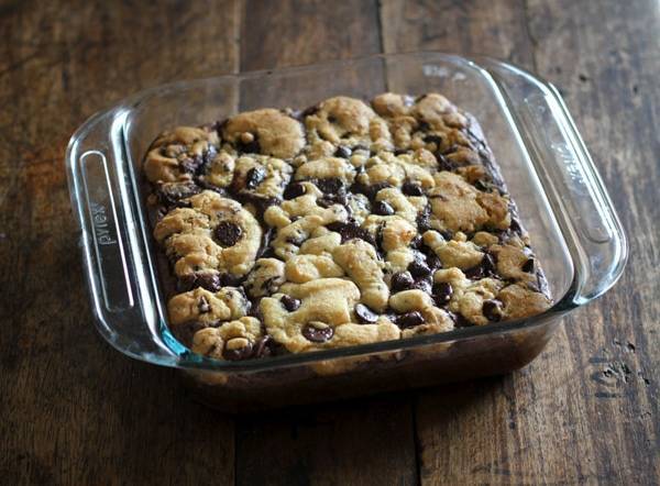 These easy chocolate chip cookie brownies have my very favorite chocolate chip cookie dough baked into the top layer of decadent, fudgy brownies. | pinchofyum.com