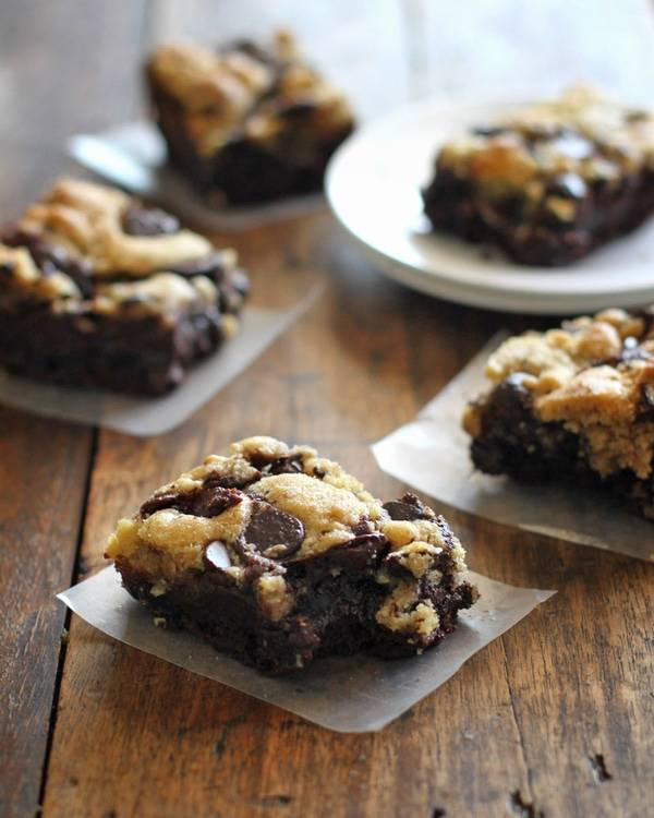 cookie brownies on parchment paper.