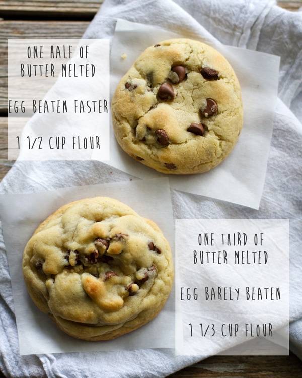 Two chocolate chip cookies.
