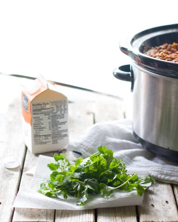 Herbs on a napkin.