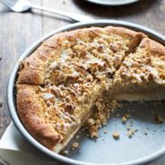 Deep Dish Cinnamon Streusel Dessert Pizza - Pinch of Yum