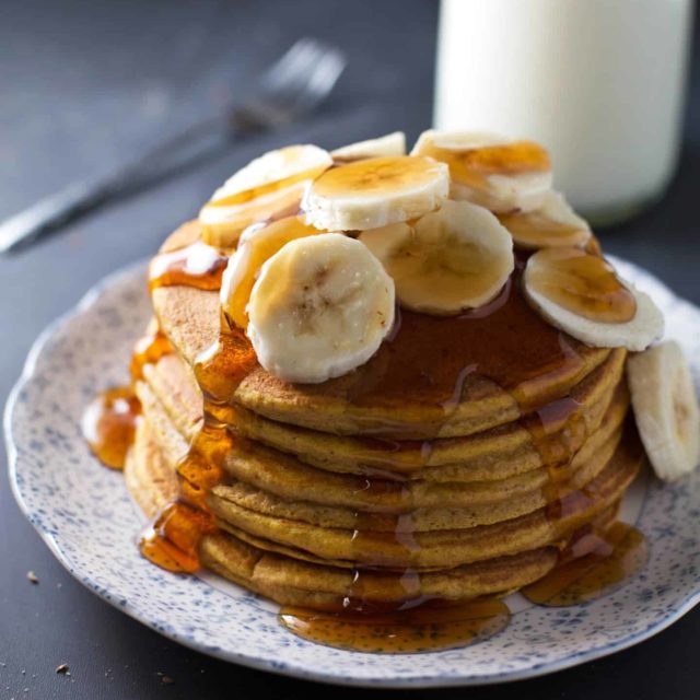 Best Ever Whole Wheat Pumpkin Pancakes Recipe - Pinch of Yum