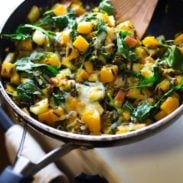 Harvest Wild Rice Skillet: a 30-minute vegetarian dinner featuring the best foods of fall. 230 calories. | pinchofyum.com