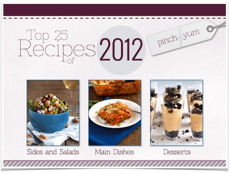 Pinch of Yum's Free Cookbook - Top 25 Recipes of 2012