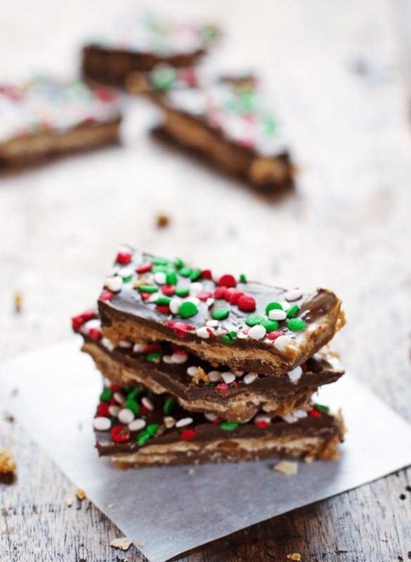 Saltine Toffee - simple, salty, and sweet. Perfect last-minute Christmas treat! | pinchofyum.com