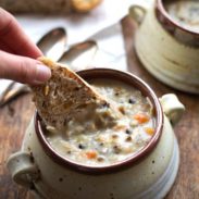 Crockpot Chicken Wild Rice Soup - cozy homemade soup with hardly any prep. | pinchofyum.com